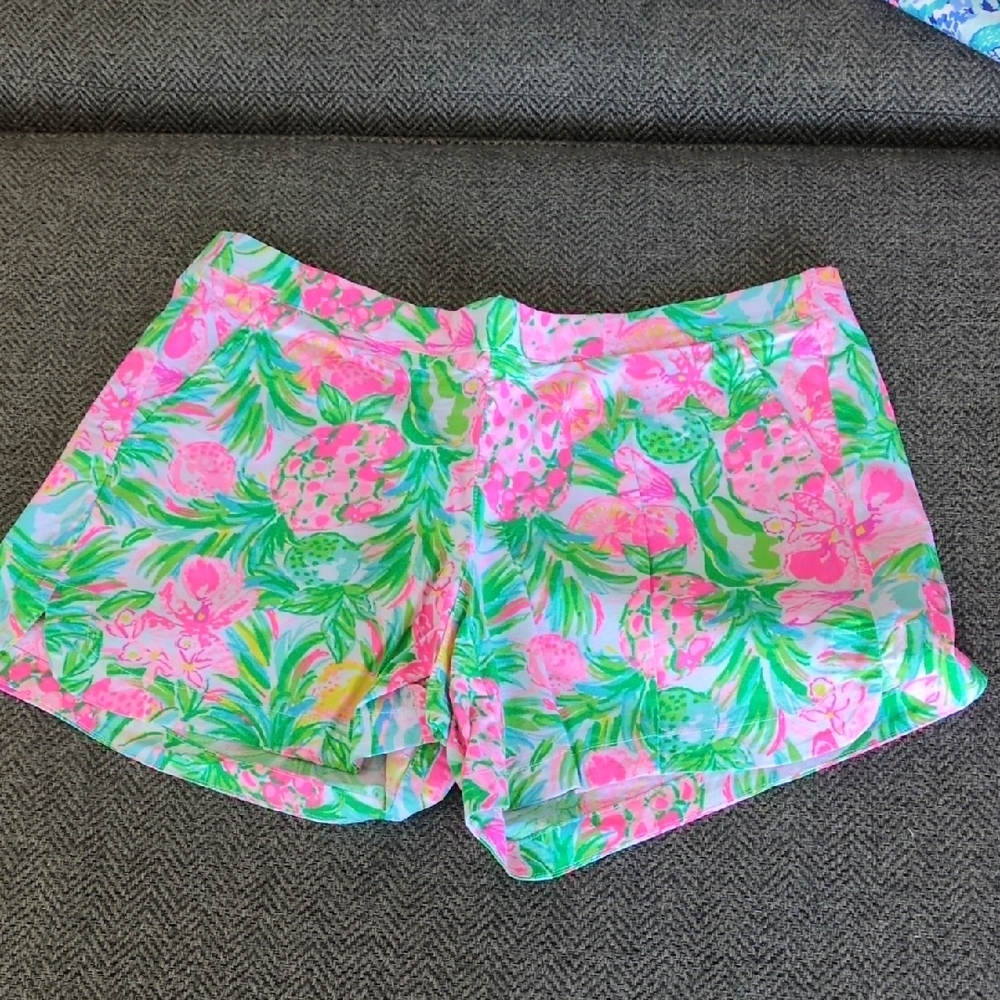 Lilly Pulitzer Pink and Green High Waist Shorts